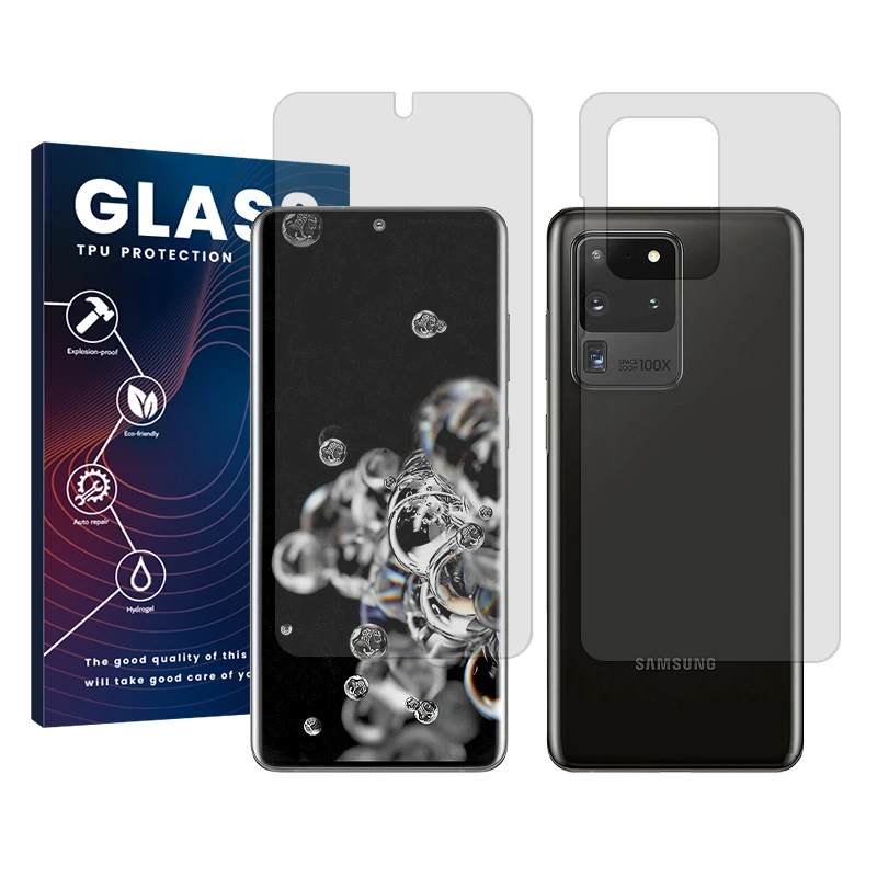 محافظ صفحه نمایش شفاف گلس مدل Resistant مناسب برای گوشی موبایل سامسونگ Galaxy S20 Ultra به همراه محافظ پشت گوشی