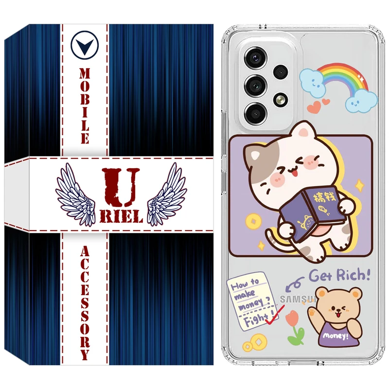 کاور یوریل مدل Clear کد 12 طرح گربه مناسب برای گوشی موبایل سامسونگ Galaxy A32 5G / M32 5G