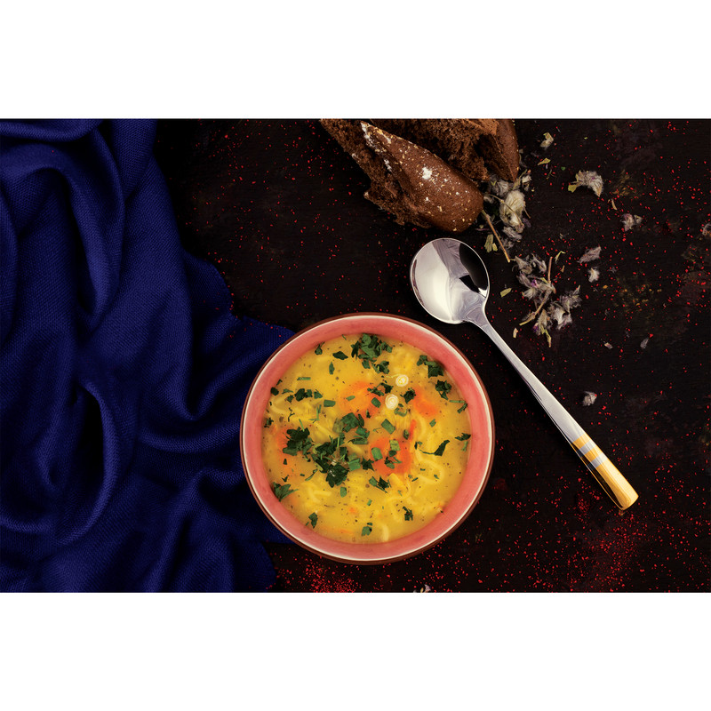 قاشق سوپ خوری ناب استیل مدل فلورانس بسته 6 عددی