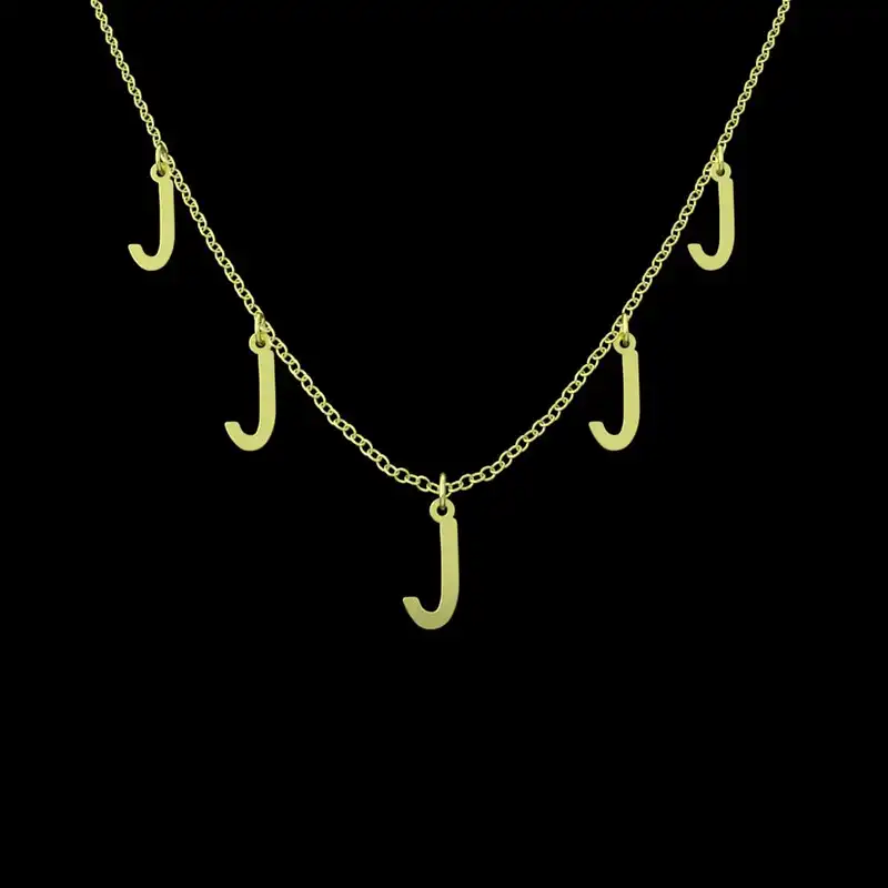 گردنبند طلا 18 عیار زنانه مدوپد مدل حرف J کد RNA16742