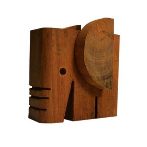 گلدان دکوری پایه‌دار طرح فیل فینگولو، چوب راش سوپر گرجستان با پرداخت روغنی، لوله شیشه‌ای شفاف برای گیاه و قلمه، مناسب دکور رومیزی و ایستاده، ابعاد 6×6×15 سانتی‌متر، وزن 100 گرم