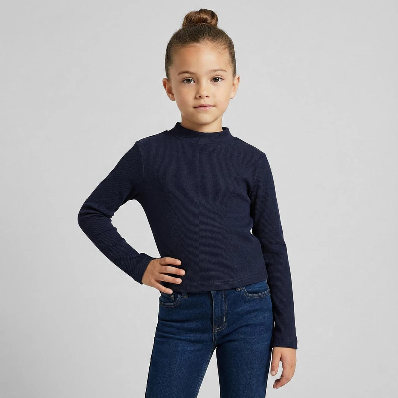 تی‌شرت آستین بلند یقه ایستاده بچگانه تیتیش مدل 9005971