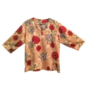 بلوز آستین سه ربع یقه دلبری زنانه مدل السا