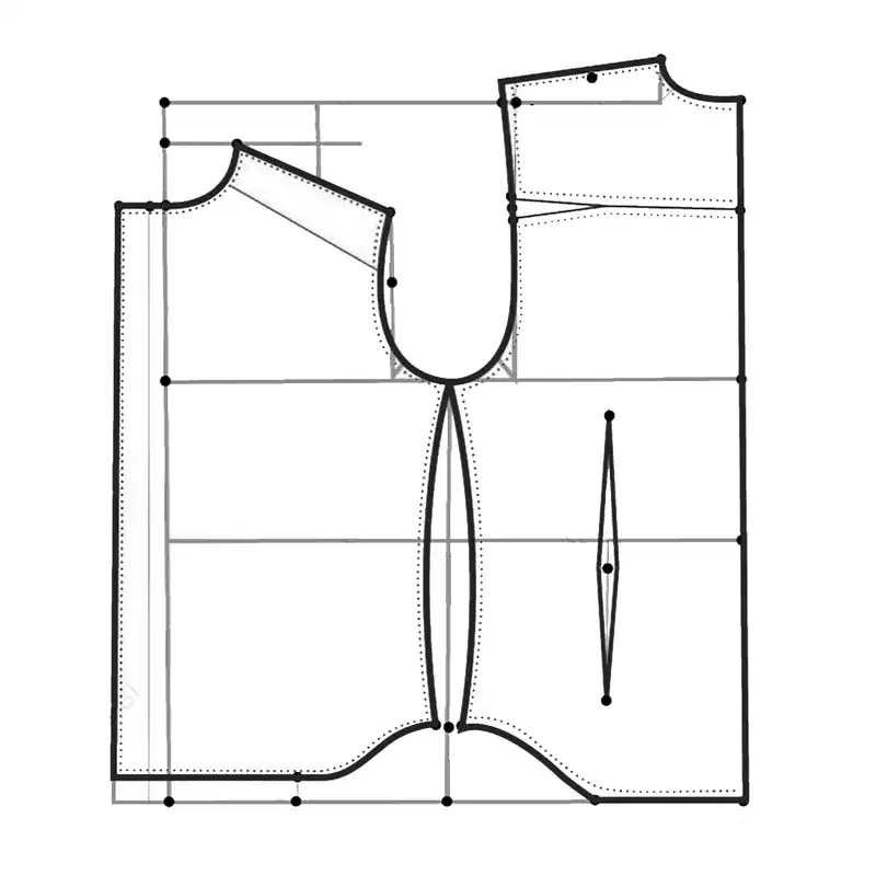 الگو پیراهن مردانه متد ترک سایز 50