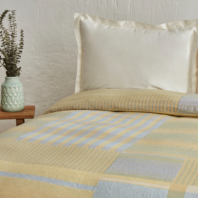 روتختی دو نفره کاراجا هوم مدل Striped Mavi Pamuk Muslin Pike C.K سایز 240x230 سانتی‌متر