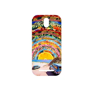 MAHOOT Collage of Orange Sky Cover Sticker for HTC Desire 500