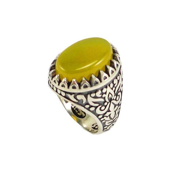 انگشتر نقره مردانه پارلا گوهر مدل شرف الشمس کد 3776