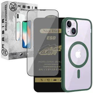 Masir Magsafe Magnetic Color cover suitable for Iphone 13 With Tempered Screen Protector