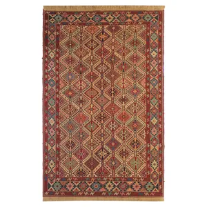 گلیم دستباف دو متری طرح سوزنی کد 648