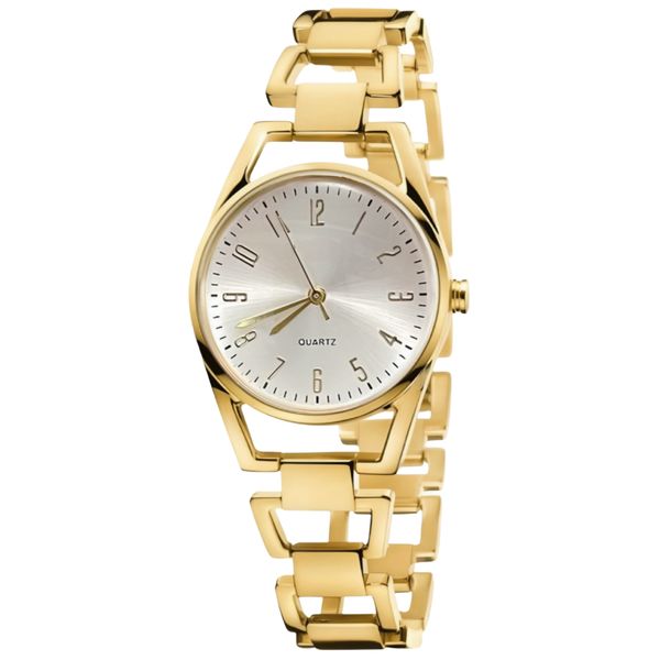 ساعت مچی عقربهای کوارتز زنانه مدل مینیمال بند زنجیری دستبندی کد HO1