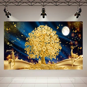 پوستر پارچه ای طرح مدرن درخت و گوزن کد AR31879