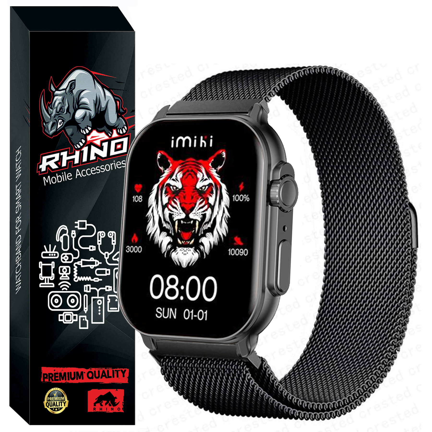 بند راینو مدل Milanese مناسب برای ساعت هوشمند ایمیکی SF1