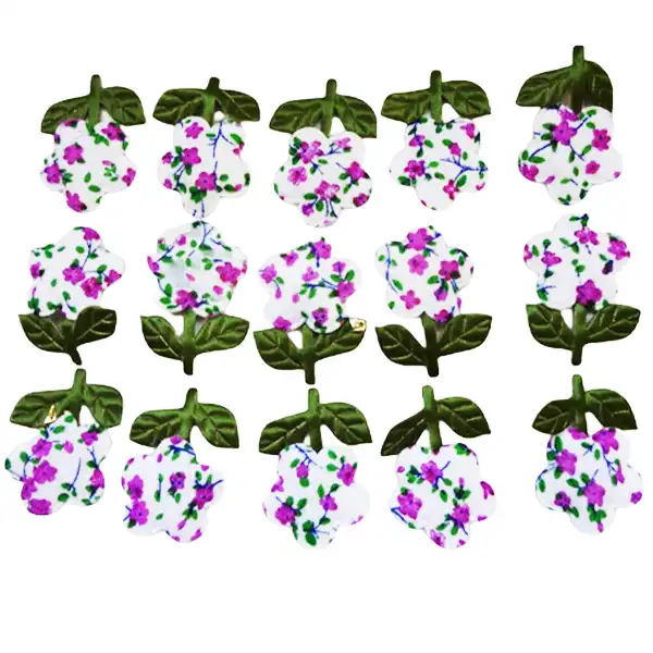 استیکر پارچه و لباس مدل گل پارچه ای کد 112 بسته 15 عددی
