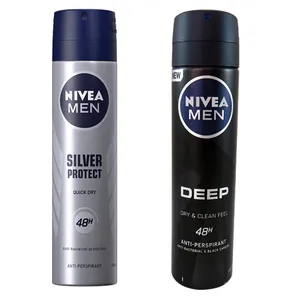 اسپری ضد تعریق نیوا مدل SILVERR حجم 150 میلی لیتر به همراه اسپری ضد تعریق مردانه نیوا مدل DEEpp حجم 150 میلی لیتر