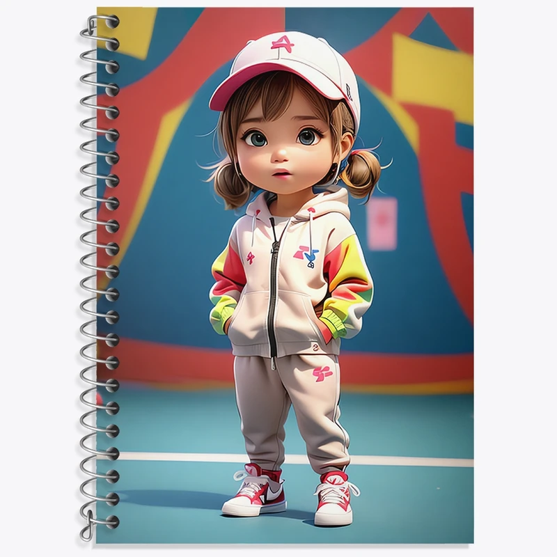 دفتر زبان 50 برگ خندالو مدل سه خط طرح دخترانه کد N1124