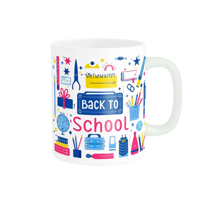 ماگ پادآفرین طرح مدرسه و لوازم تحریر کد 1552