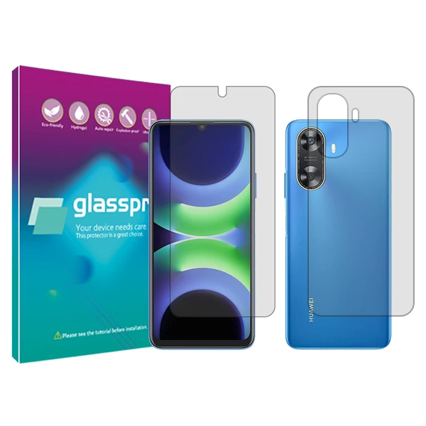 محافظ صفحه نمایش شفاف گلس پرو مدل Resistant مناسب برای گوشی موبایل هوآوی Enjoy 70z به همراه محافظ پشت گوشی