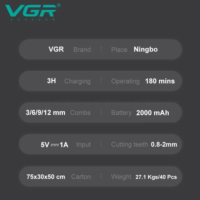 ماشین اصلاح موی سر وی جی ار مدل V-699 ماشین اصلاح موی سر وی جی ار مدل V-699