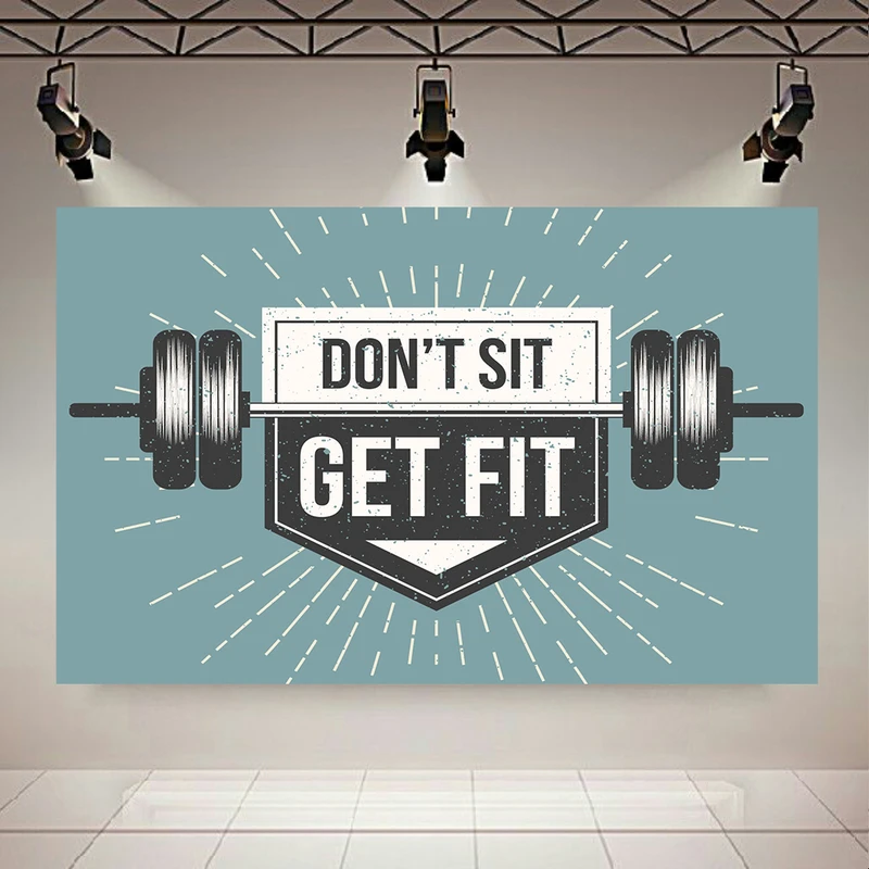 پوستر دیواری طرح باشگاه بدنسازی مدل don't sit get fit کد AR305778