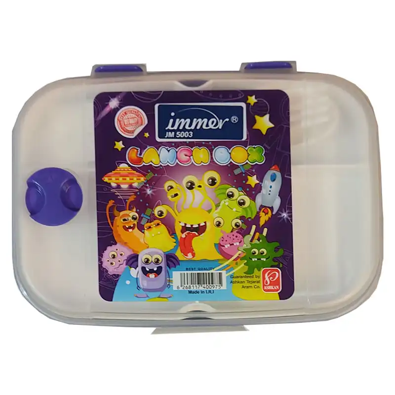 ظرف غذای کودک ایمر کد JM5003 طرح موجودات فضایی کد 01 مجموعه 4 عددی