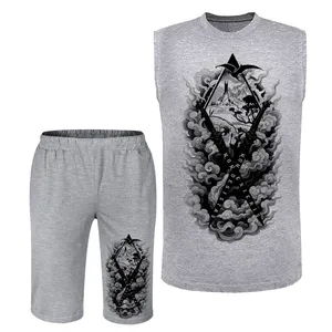 ست تاپ و شلوارک مردانه مدل شمشیر کد A286 رنگ
طوسی