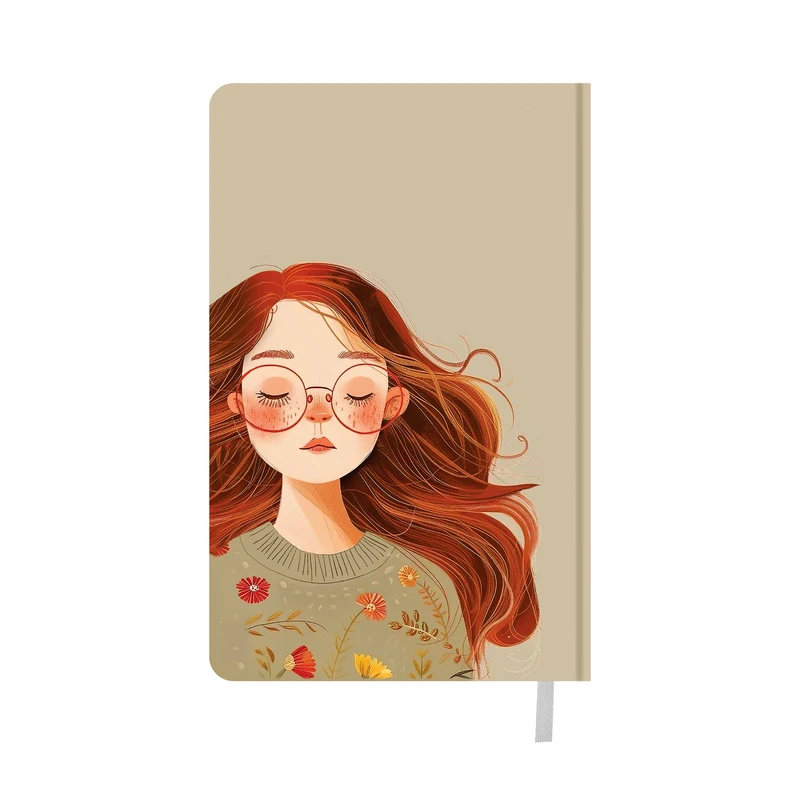 دفتریادداشت 100 برگ پدیده نقش مدل دوختی طرح دخترپاییزی کد 713