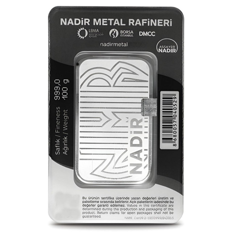 شمش نقره ندیر مدل 100G