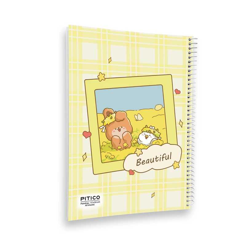 دفتر نقاشی 40 برگ پیتیکو مدل سگ و گربه کد 346