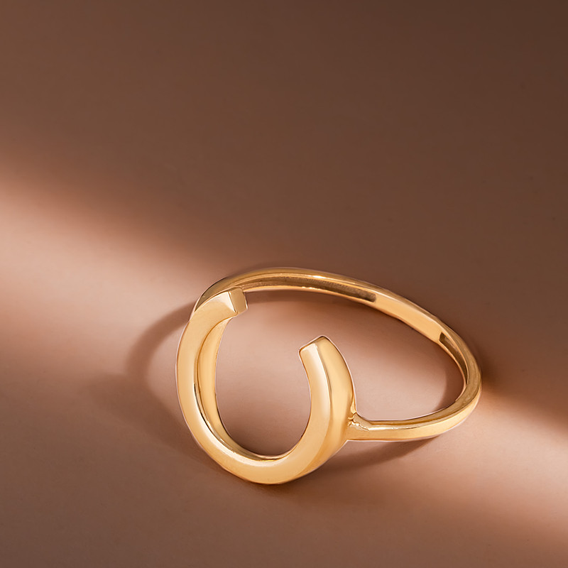 انگشتر طلا 18 عیار زنانه ماوی گالری مدل نعل ساده