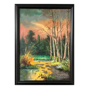 تابلو نقاشی رنگ روغن به سبک رئالیسم طرح پاییز 