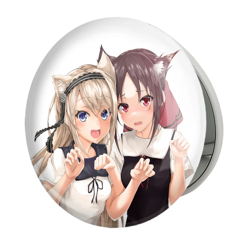 آینه جیبی خندالو طرح کاگویا و شیروگانه انیمه کاگویا ساما مدل تاشو کد 16018 