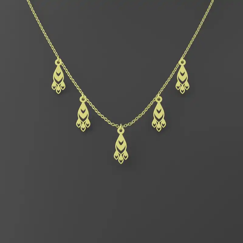 گردنبند طلا 18 عیار زنانه مدوپد مدل هندسی کد RNA11575