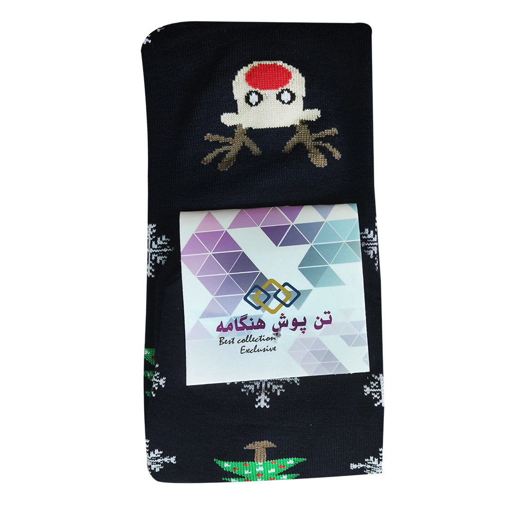 جوراب ساق بلند زنانه تن پوش هنگامه مدل گوزن کریسمس کد DS01