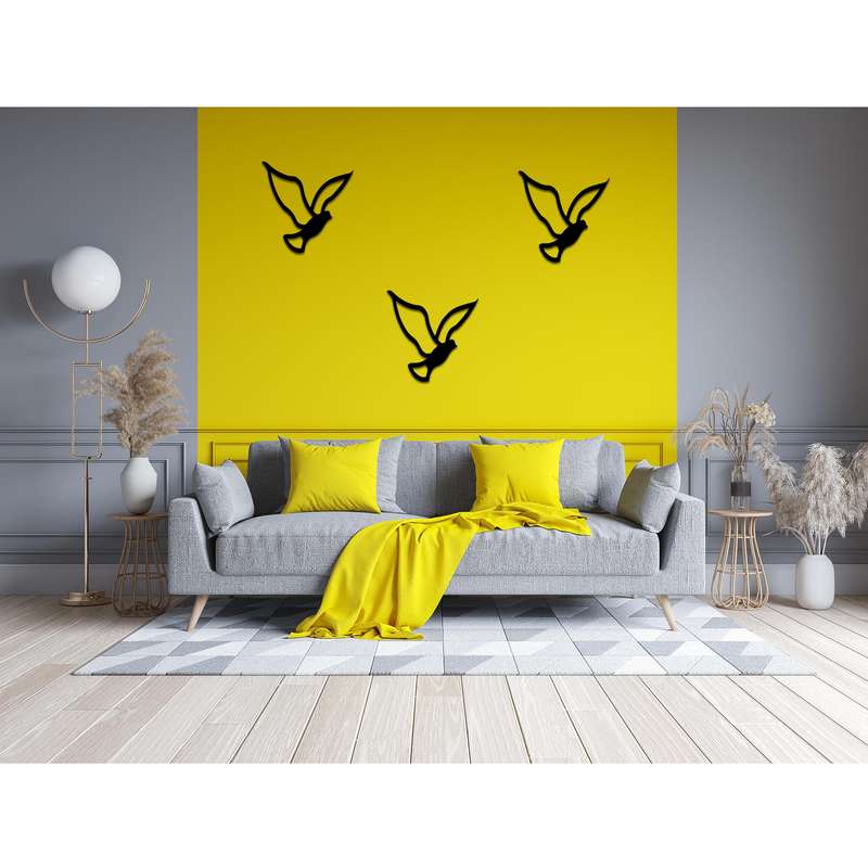 استیکر مستر راد مدل پرنده و کوچ کد  Three Birds-W B 03 مجموعه 3 عددی