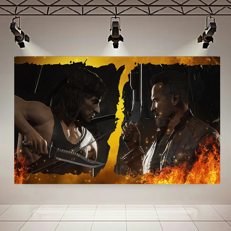 پوستر پارچه ای طرح مرتال کمبت مدل آرنولد و رمبوکد AR31169