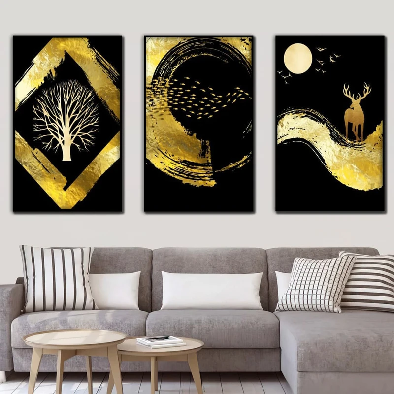 تابلو آتریسا طرح مدرن مدل AT00421 مجموعه 3 عددی