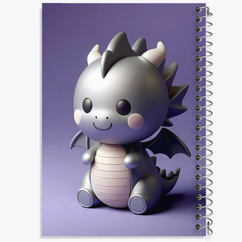 دفتر شطرنجی 50 برگ خندالو طرح اژدهای کیوت کد F7894