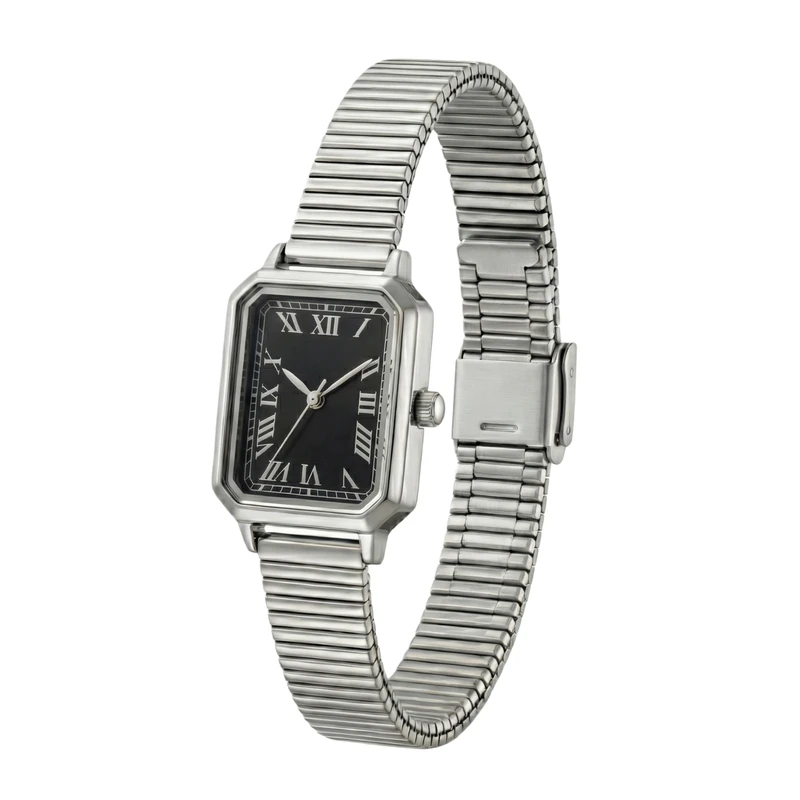 ساعت مچی عقربه‌ای کوارتز زنانه مدل کلاسیک بند نرم طرح کرکره ای کد C4