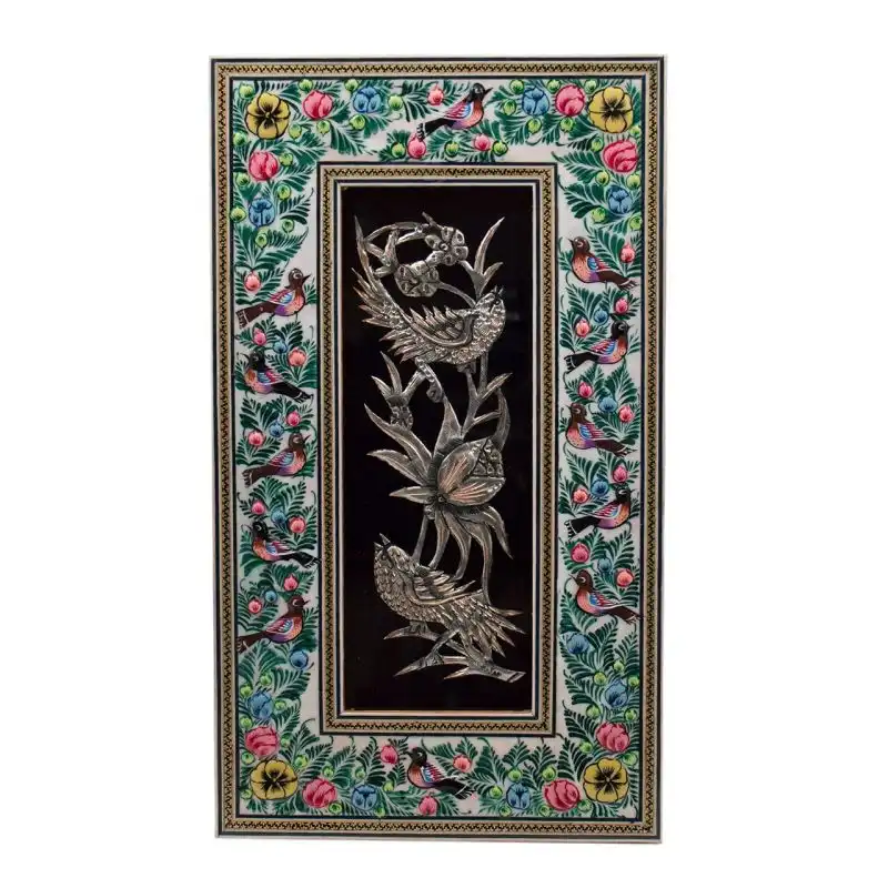 تابلو قلمزنی مدل گل و مرغ کد 034