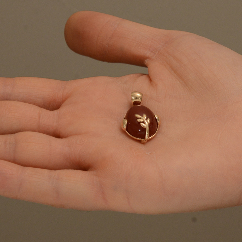 آویز گردنبند طلا 18 عیار زنانه طلای مستجابی مدل عقیق کد 4042