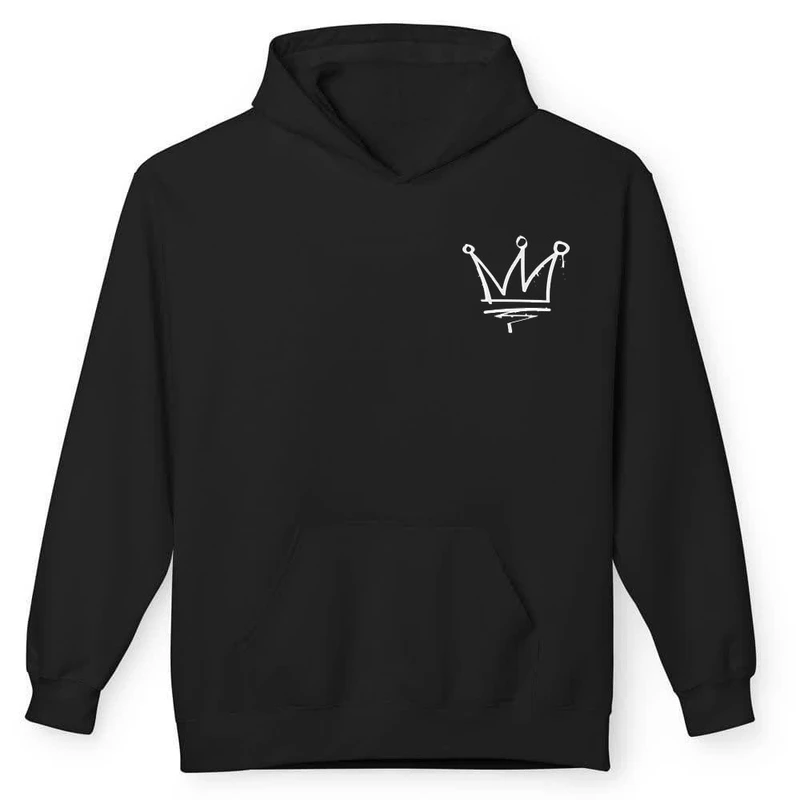 هودی مردانه پاد آفرین مدل اسپرت فانتزی طرح تاج دوطرف چاپ کد 02