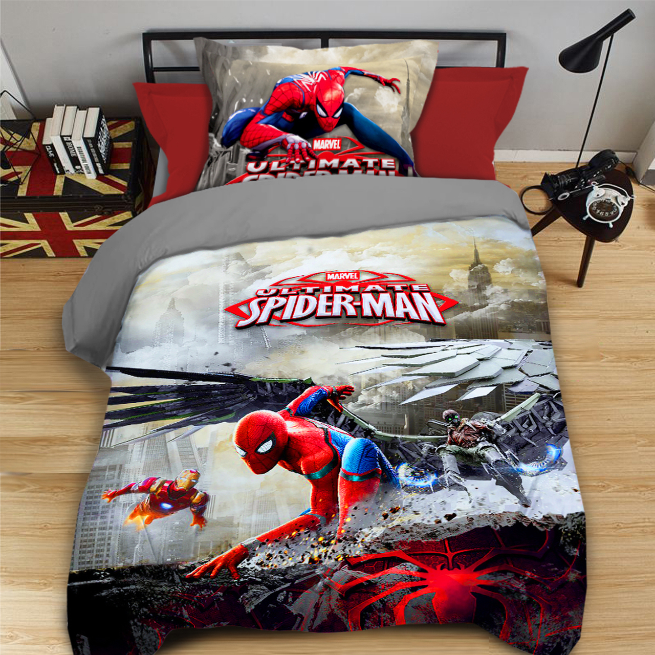 سرویس خواب راشا مدل مرد عنکبوتی مارول یک نفره 3 تکه