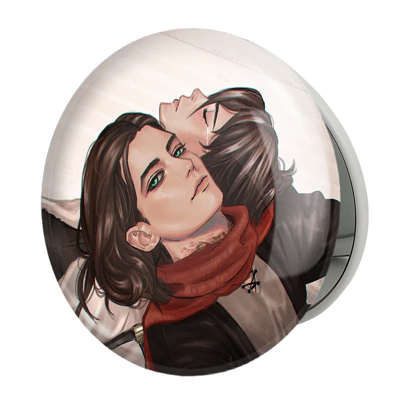 آینه جیبی خندالو طرح میکاسا و ارن انیمه اتک آن تایتان Attack on Titan مدل تاشو کد 11043 