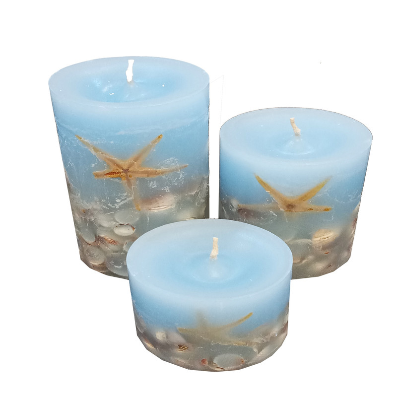 شمع مدل دریایی مجموعه 3 عددی