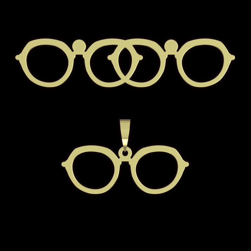 نیم ست طلا 18 عیار زنانه مدوپد مدل عینک کد NA17343