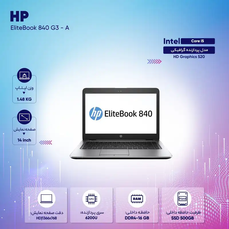 لپ تاپ 14 اینچی اچ پی مدل EliteBook 840 G3 - A