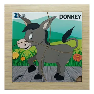 پازل 4 تکه مدل P4-050 طرح حیوان خر