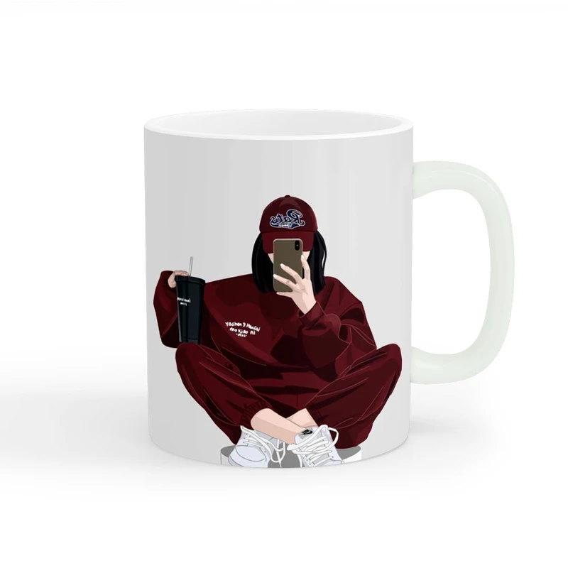 ماگ طرح دخترانه دختر جذاب کد wall-8296