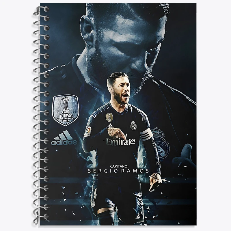 دفتر زبان 50 برگ خندالو مدل سه خط طرح سرخیو راموس کد N2799