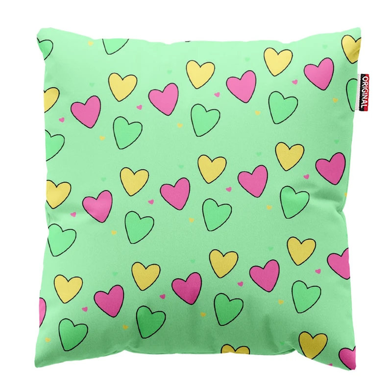 کوسن پاد آفرین طرح قلب کد 1213 سایز 30*30 سانتی متر